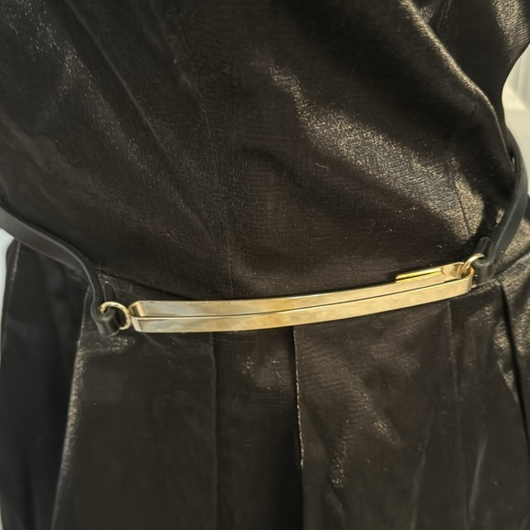 RACHEL ROY BLACK METALLIC GOLD BELT STRAPLESS DRESS SIZE 10 NWT - Picture 7 of 16